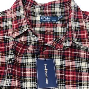 NEW Polo by Ralph Lauren Shirt Silk Cotton Wool Lightweight Flannel Button Down
